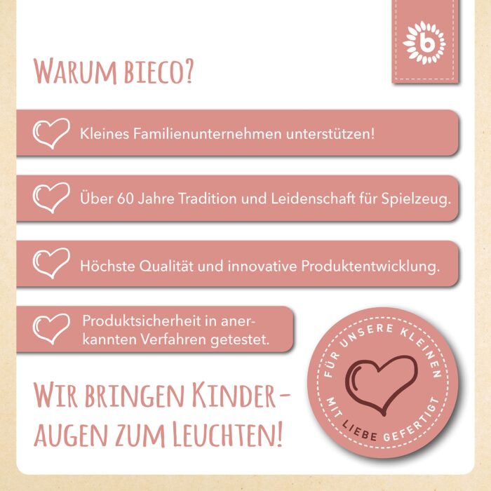 Bieco Kuscheltier Reh Ella mit Rassel | Baby Kuscheltier ab 0 Monate Stofftier Baby Plüschtier ntier – Bild 2